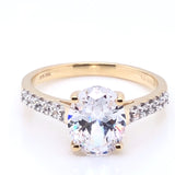 9ct Gold Classic Oval CZ Solitaire Ring