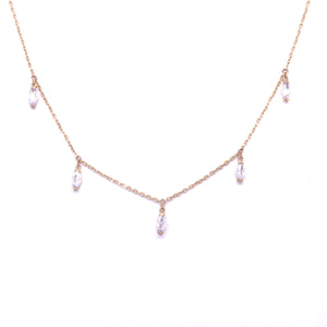 9ct Gold CZ Teardrops Necklace