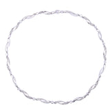 9ct White Gold CZ-set Swirl Necklace