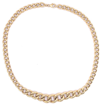 9ct Gold Chunky Graduated Curb Necklet