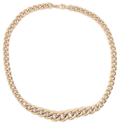 9ct Gold Chunky Graduated Curb Necklet GN085