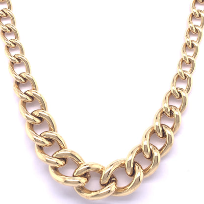 9ct Gold Chunky Graduated Curb Necklet GN085