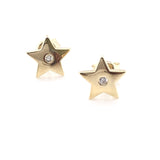 9ct Gold Star CZ Stud Earrings
