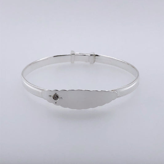 Silver CZ Baby Bangle SB504