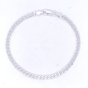 Sterling Silver 21cm Men's Slim Curb Bracelet