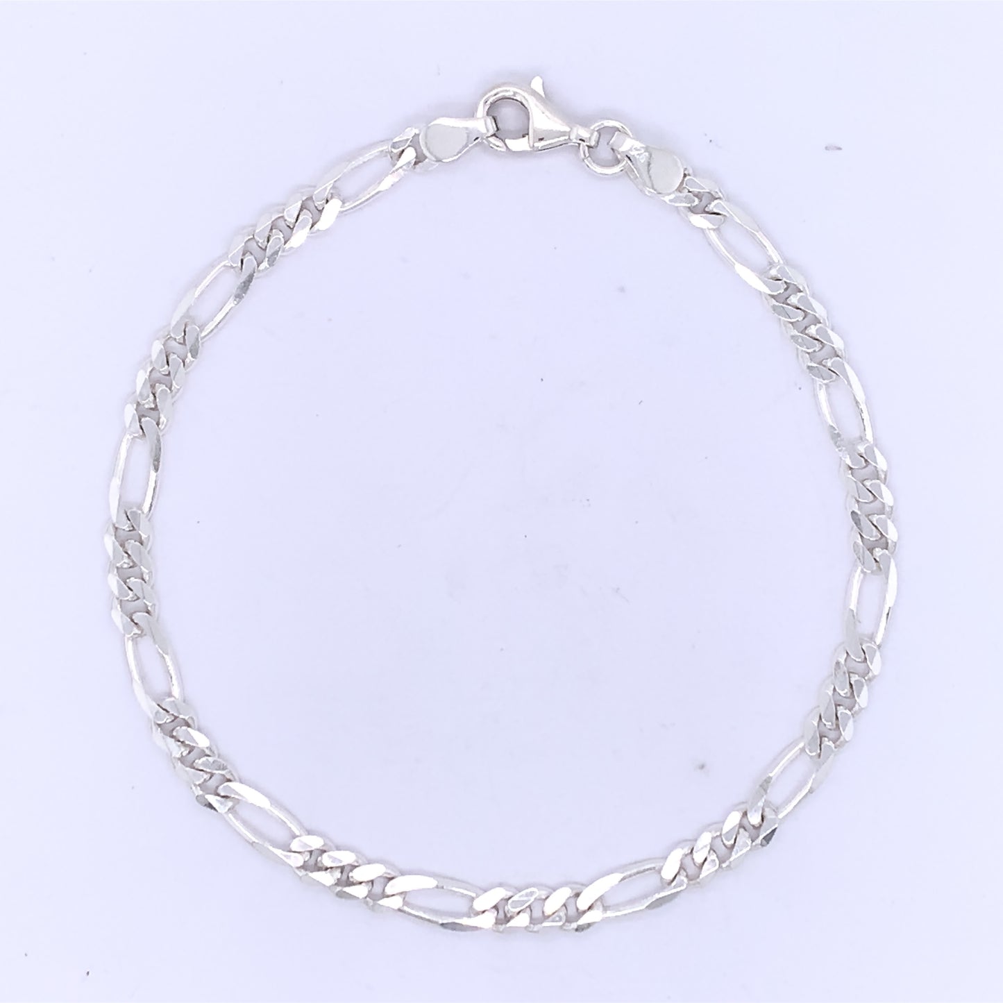 Sterling Silver Men's Slim Figaro Bracelet SC410