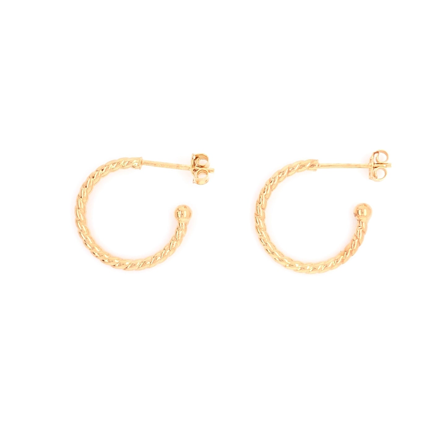 9ct Gold Twist Hoop Earrings