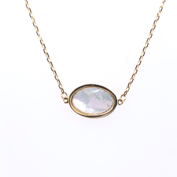 9ct Gold Mother-of-Pearl Oval Pendant