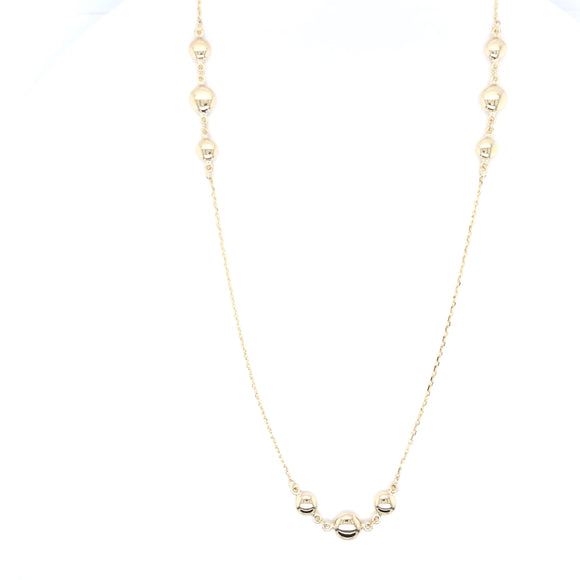9ct Gold Graduated Bead Necklace