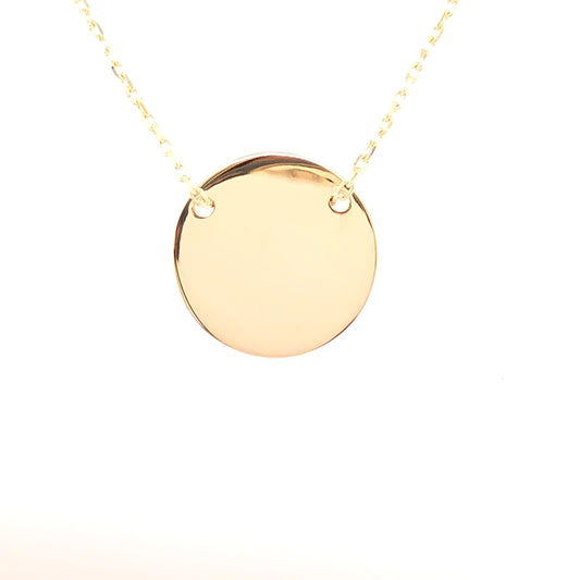 9ct Gold 14mm Disc