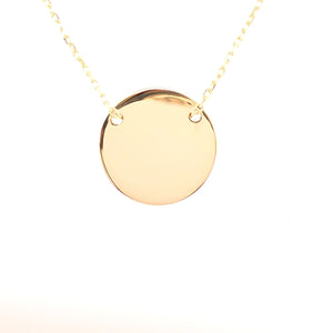 9ct Gold 14mm Disc