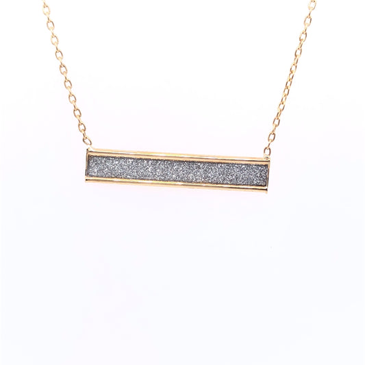 9ct Gold Sparkle Bar Engravable Pendant GPZ093