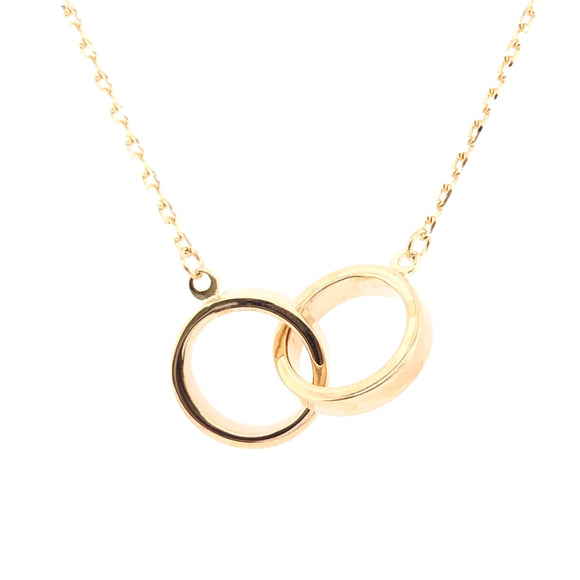 9ct Gold Interlocking Rings Necklace