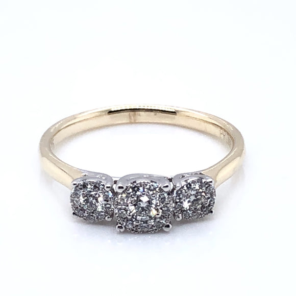 9ct Gold Diamond Trilogy 0.33ct Engagement Ring