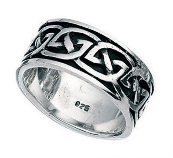 Sterling Silver Oxidised Celtic Band Ring