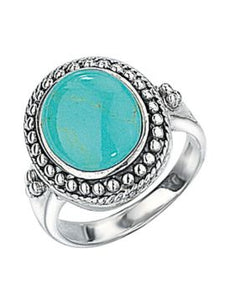 Sterling Silver Synthetic Turquoise Ring