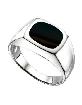 Sterling Silver Black Onyx Signet Ring R265B