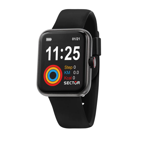 Sector multi function smart watch s-03 black silicone strap