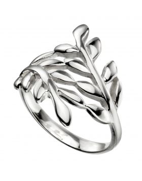 Sterling Silver Wrap Over Leaf Ring