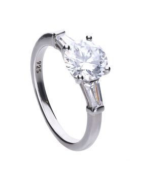 Diamonfire Zirconia Baguette Trilogy Ring R3613