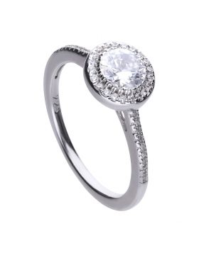 Diamonfire Zirconia Round Pavé Halo Ring R3616