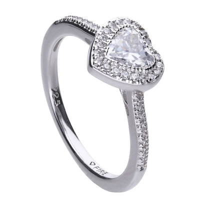 Diamonfire Zirconia Heart Pave Set Ring R3659