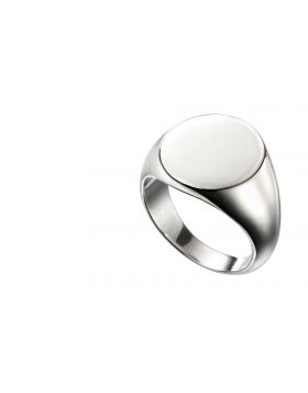Sterling Silver Mens Round Signet Ring