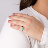 Sterling Silver Synthetic Turquoise Bobble Ring
