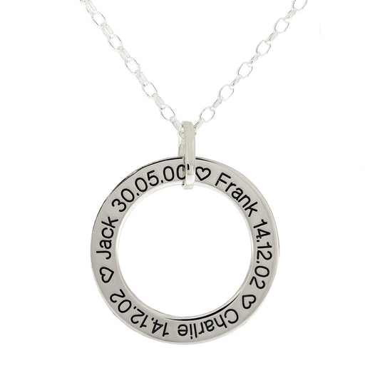 Sterling Silver Family Circle Pendant