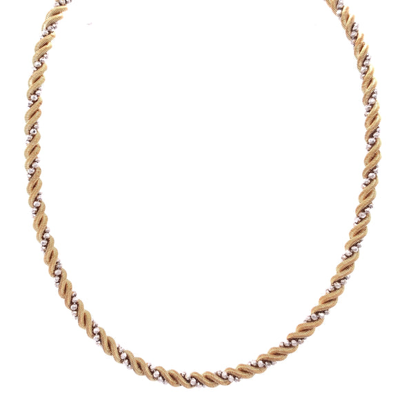 Sterling Silver 18ct Gold Italian Rope Twist Necklace
