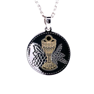 Sterling Silver Round Communion Medal
