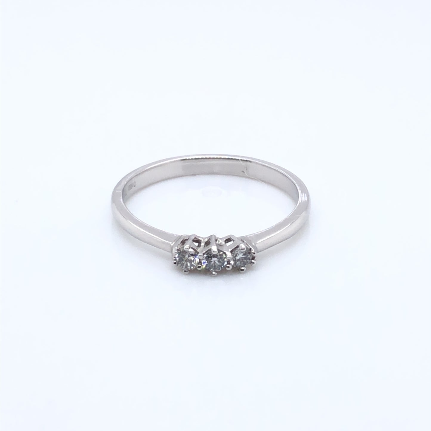 18ct White Gold Diamond 0.15ct Trilogy Ring