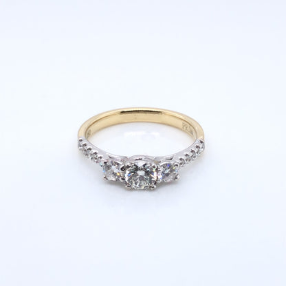 18ct Gold  Diamond Trilogy 0.52ct Ring