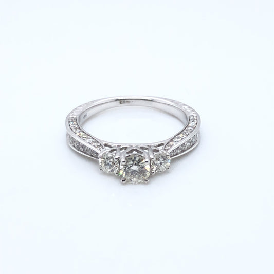 18ct White Gold  Diamond Trilogy 1.00ct Ring