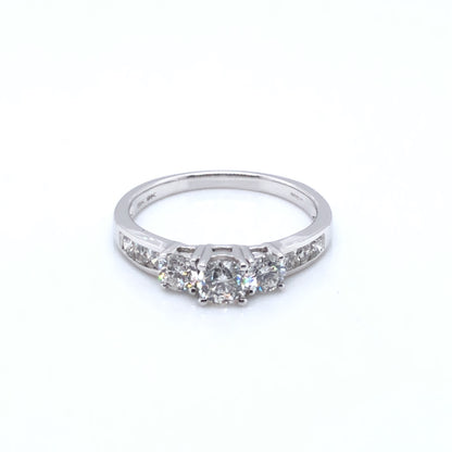 9ct White Gold  Diamond Trilogy 1.00ct Ring