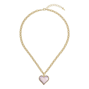 TED BAKER HAYDENN: Heart of Glass Large Pendant Gold Tone Lilac