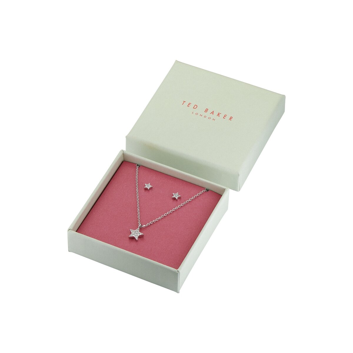 TED BAKER SASKIYA: Pave Nano Star Gift Set Silver Tone Clear Crystal