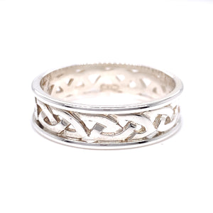 Sterling Silver Mens Woven Celtic Knot  Ring
