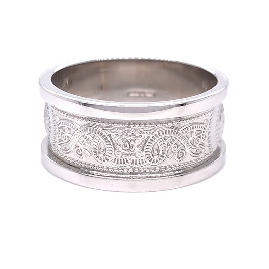 Sterling Silver Mens Celtic Shield  Ring