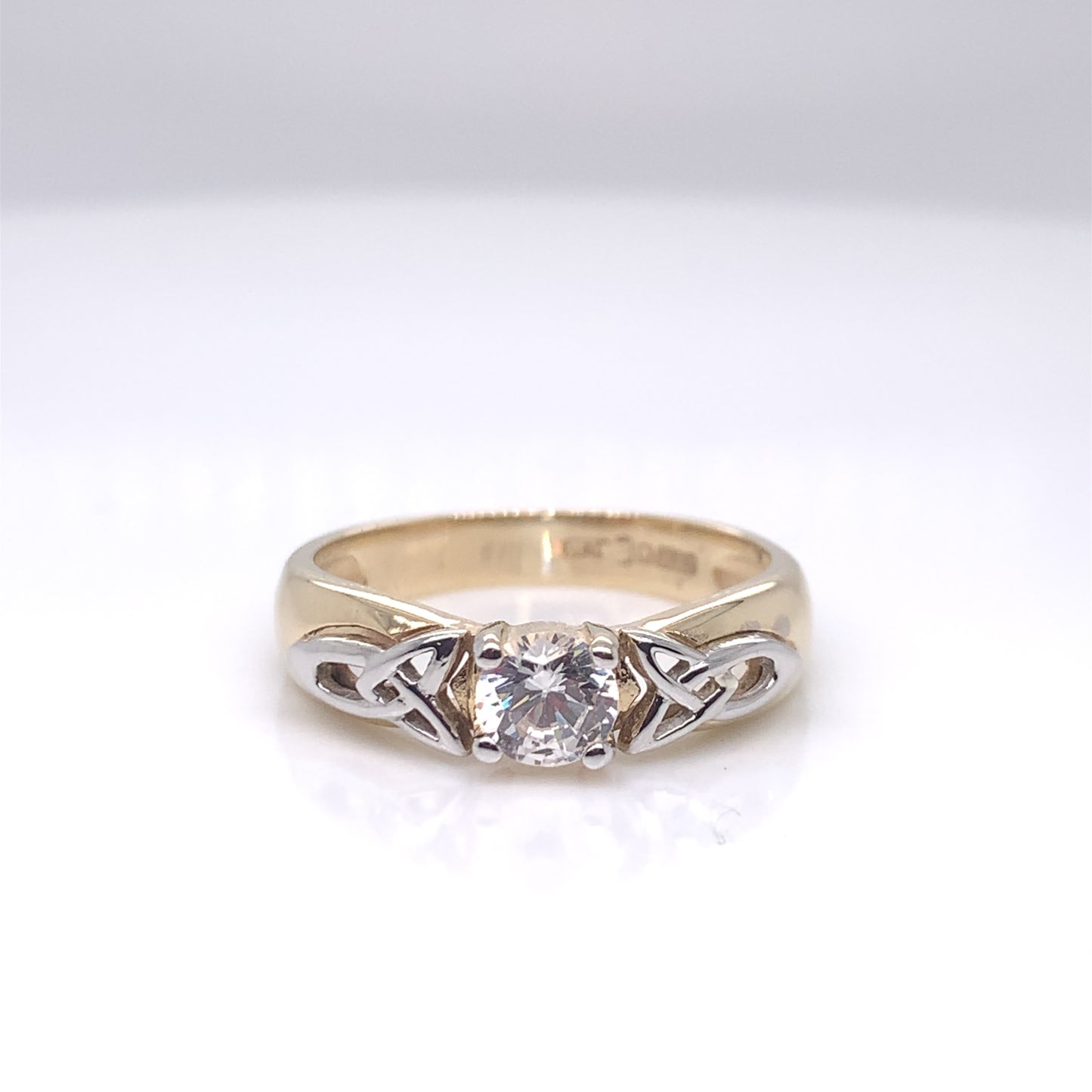 10ct Gold CZ Celtic Solitaire Ring