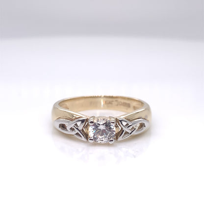 10ct Gold CZ Celtic Solitaire Ring