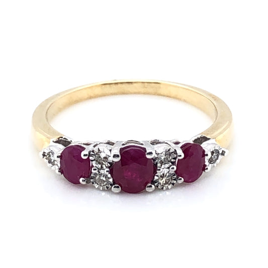 9ct Gold Ruby & Diamond Ring