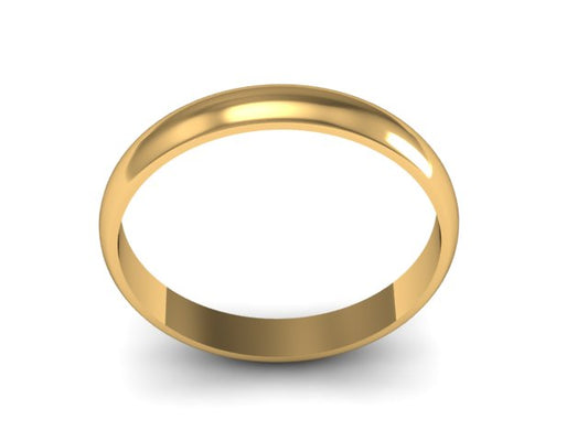 18ct Yellow Gold D-Shape Wedding Band