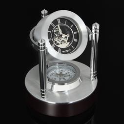 Wm Widdop Skeleton Clock with Compass
