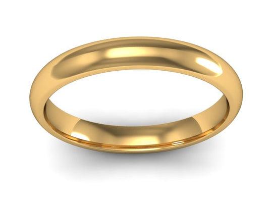 9ct Gold 4mm Court Wedding Band W50