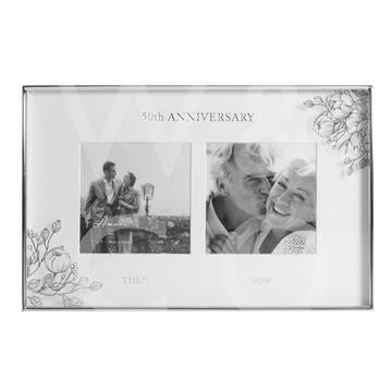 Amore Silver Plated 50th Wedding Anniversary Photo Frame WG107650