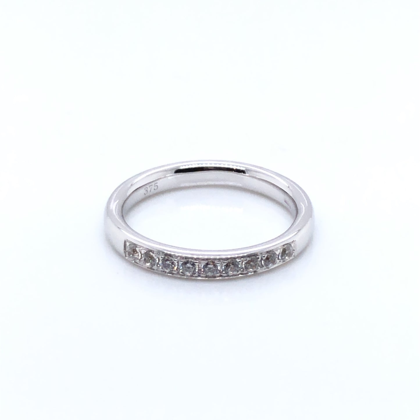 9ct White Gold CZ Wedding/Eternity Ring