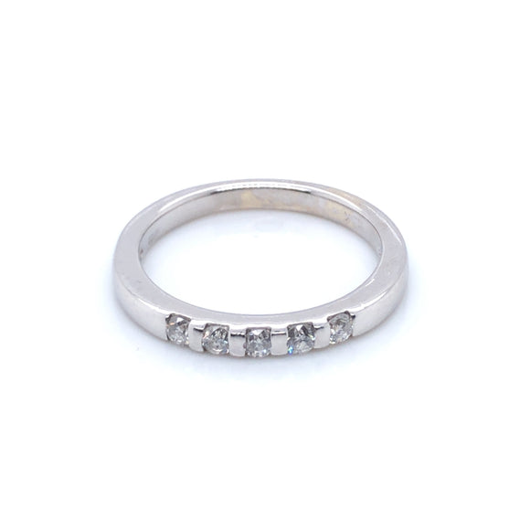 18ct White Gold Diamond 0.21ct  Bar-set Eternity Ring
