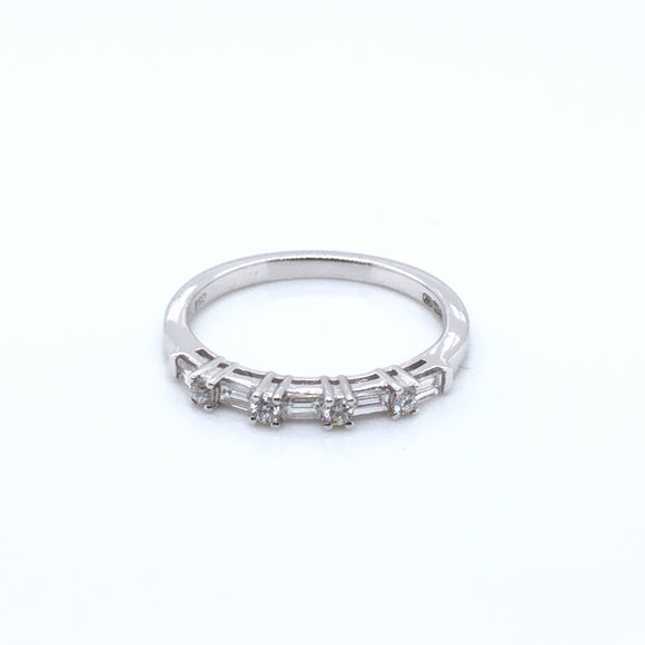 18ct White Gold Baguette/Round 0.40ct Diamond Eternity Ring