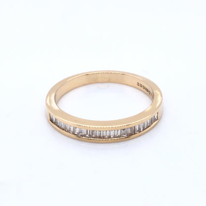 18ct Gold Baguette Diamond Channel-set 3mm Band X8/30